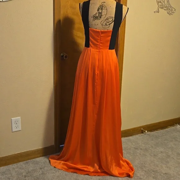 Jessica Simpson Coral And Black Maxi Dress Size 4 - Picture 7 of 10